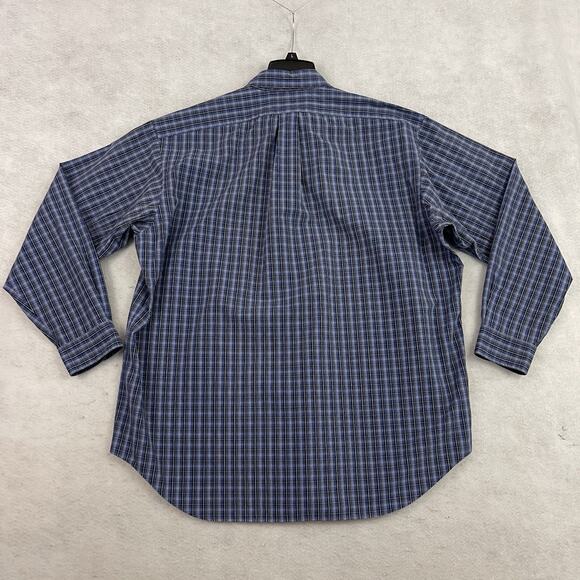 Polo Ralph Lauren Blake Shirt Mens XL Blue Pony Micro Plaid Button Down Two Ply - Picture 7 of 8